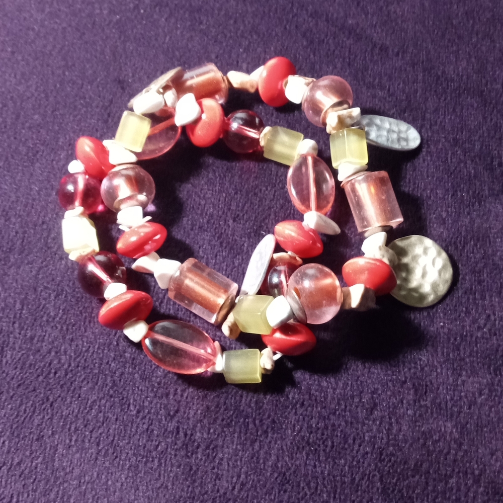 Fun Red and Gold Beaded Bracelet